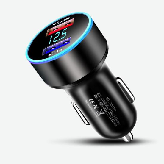 Car Charger Stable Output High Efficiency 12/24V Universal Wide Application Flame-retardant Mobile Phone Charging Heat-resistant 2-port Charger Socket