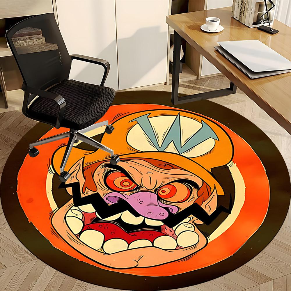1PC Mario Circus Clown Office Round Area Rug, Indoor Mat Suitable For Office, Under Office Chairs Bedroom Living Room Home Decor, Room Deco110