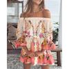 Robe imprimée sexy à la mode à une épaule Vêtements pour femmes