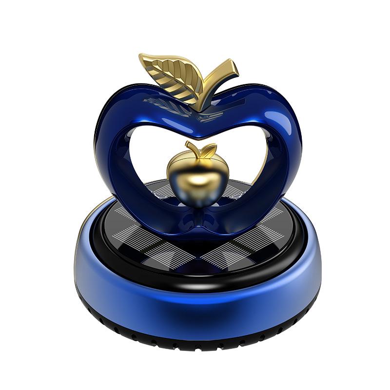 Heart-Shaped Solar Car Perfume Ornament - Rotating Apple Aroma for Car Interiors