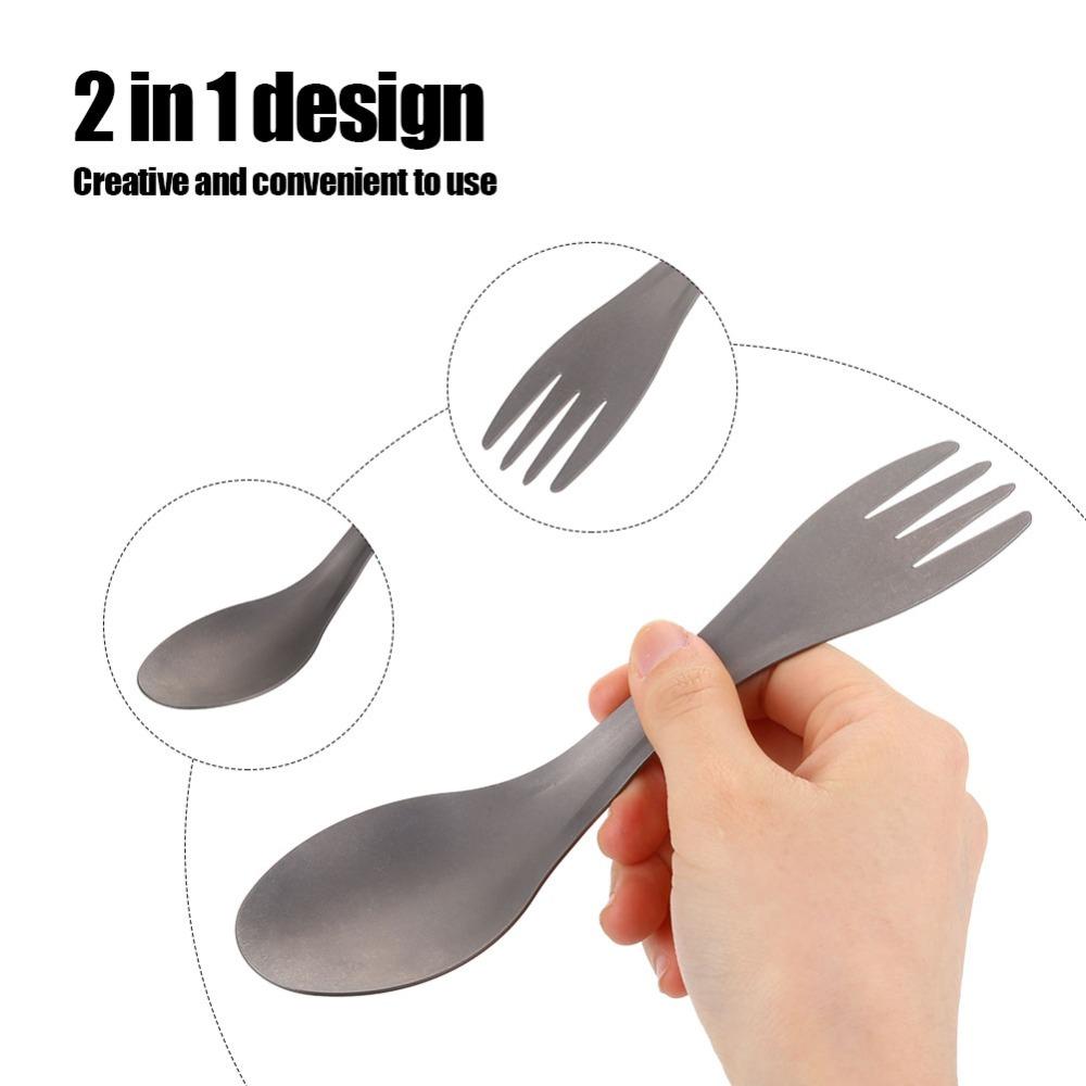 Portable 2 In 1 Spoon Fork Lightweight Camping Spoon Fork Multifunctional Spork  Outdoor Camping
