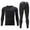2-piece Men's Warm Corset Warm Suit Corset Jacket and Trousers Men's Fitness Pants Shirt Running Yoga Sports Pants