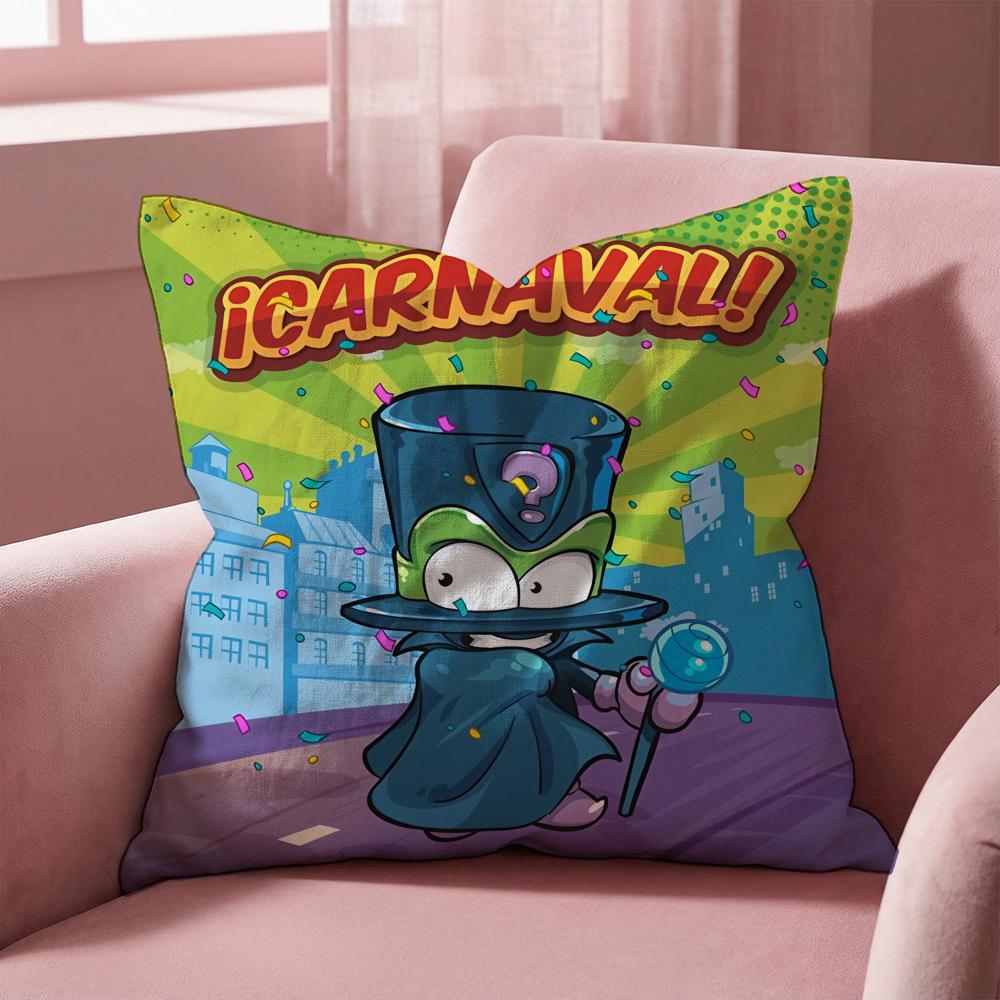 S-Superzings Cartoon Cushion Cover Multi-Scene Pillow Cover for Home & Car - Reversible, Soft & Durable for Daily Use