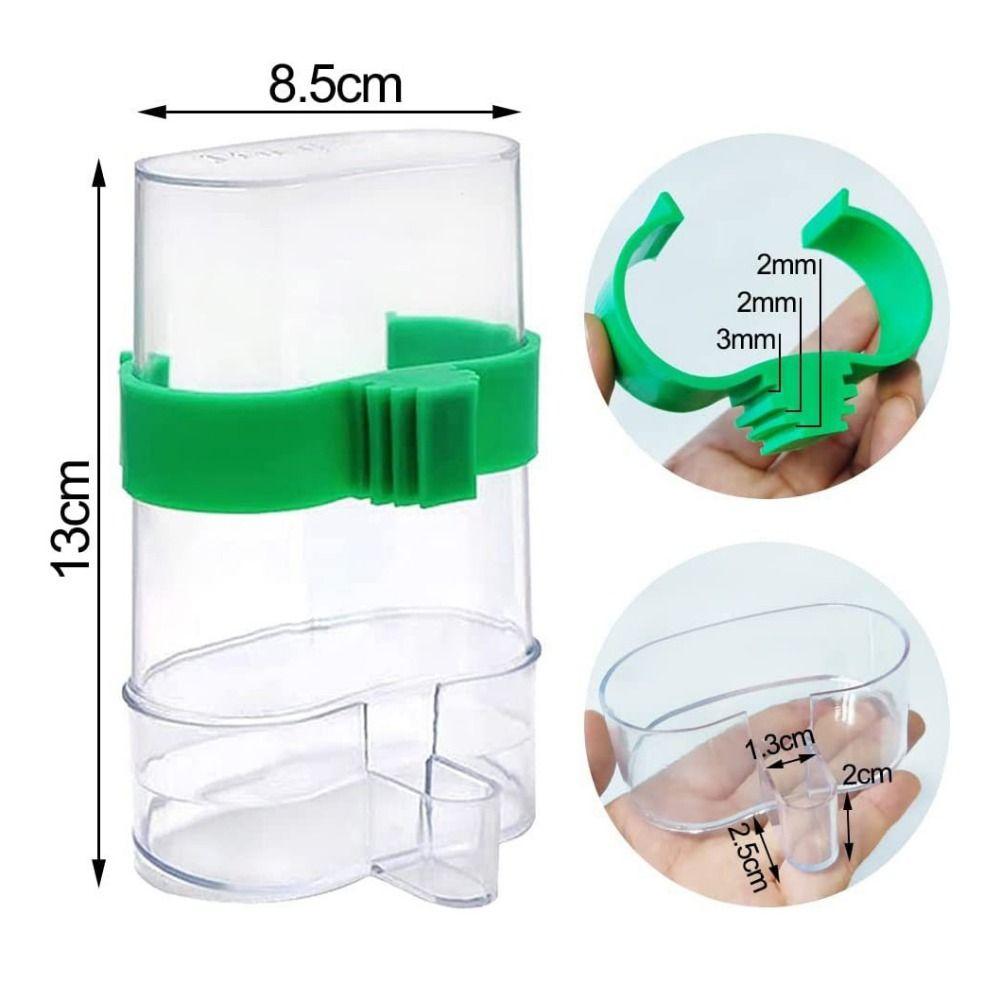 Plastic Bird Water Dispenser Anti-Spill Parrots Feeder Waterer Sturdy Bird Cups Bottle Lovebirds