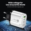 58W Dual Fast Charger: 2PD + QC3.0 for EU/US/UK/AU Plugs