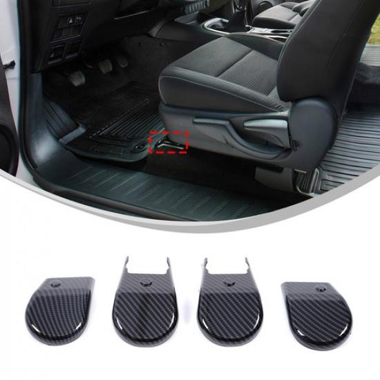 Carbon Fiber ABS Seat Foot Screw Cover Trim for Toyota Hilux 2015-