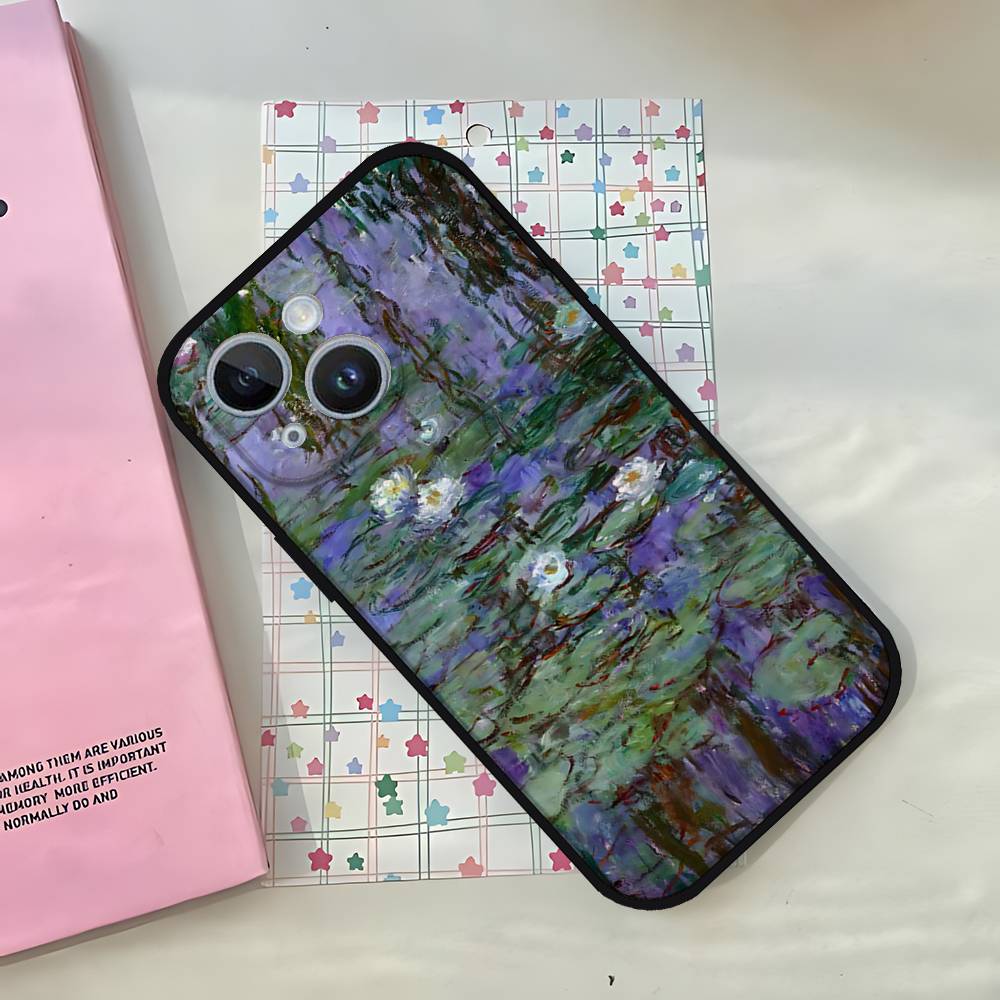 Claude Monet Art Phone Case For IPhone 1716 15 14 13 Pro Max 11 12 Mini X Xs XR Black Silicone Cover
