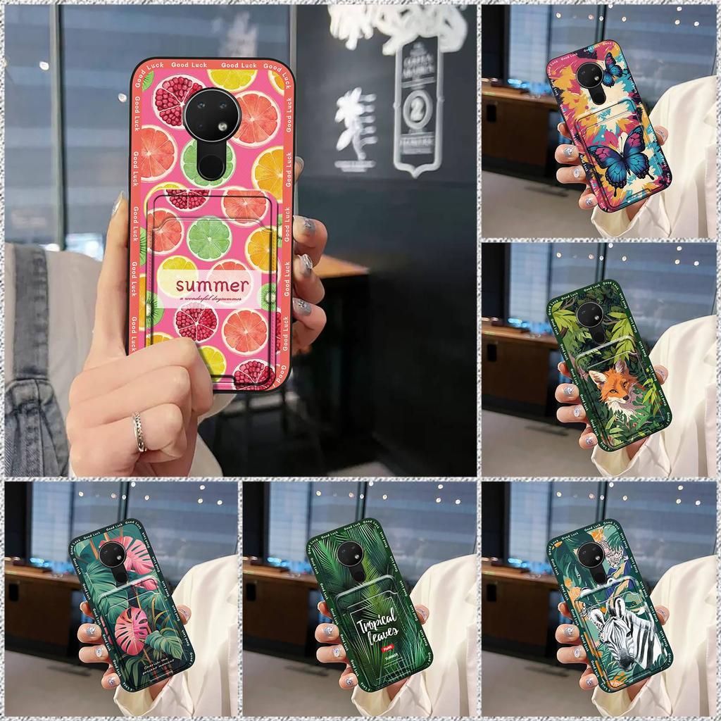 Protective Dirt-resistant Phone Case For Nokia 6.2/7.2 TPU Silicone Cute Back Cover Graffiti Durable Anti-knock Card Bag