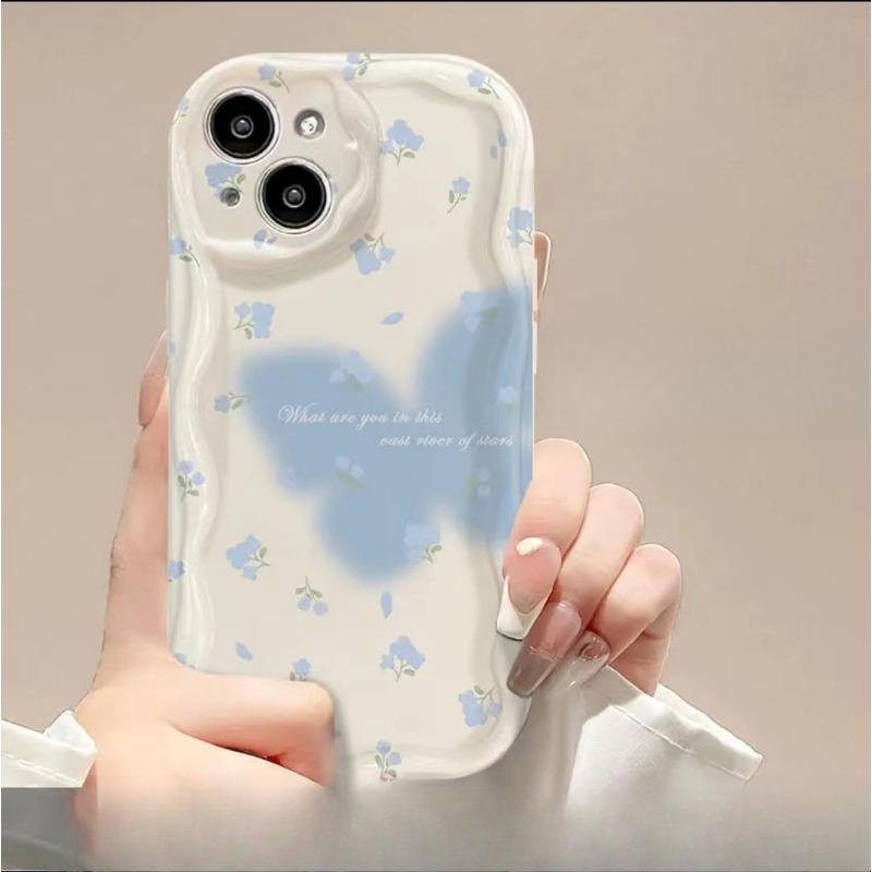 Smudged Love Butterfly for Apple 13 Women's Phone Case IPhone 14 Promax Anti-fall 12 Full Cover Transparent