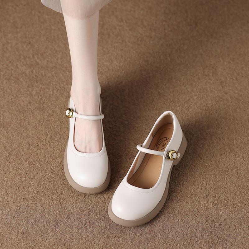 711-1 Super soft and versatile not tired feet single shoes 2025 new shallow mouth shoes soft sole Mary Jane small leather shoes