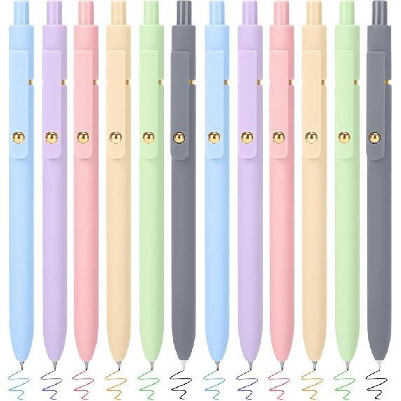 FIOVER Colored Pens, 6 Pack Colorful Gel Pens, Quick-Dry 0.7mm Medium Point for Journaling, Note Taking, Doodling, Aesthetic Office School Supplies,