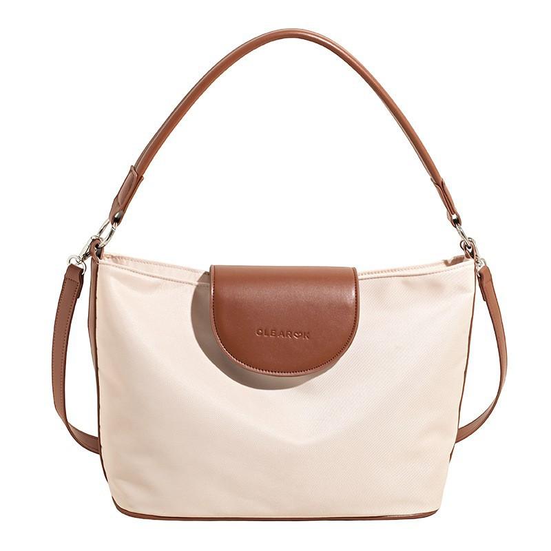 

Lightweight Oxford Cloth Shoulder Bag Women With High-end Retro Tote Contrasting Color Large Capacity Commuting Portable Underarm