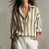 Women's Striped Long Sleeve Button Down Shirt for Casual Daily Wear