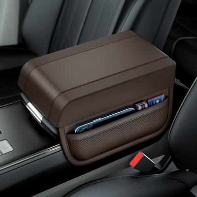 Car Armrest Box Height Pad Universal Leather Armrest Cushion with Pocket Storage Bag Memory Cotton Elbow Support Armrest Storage