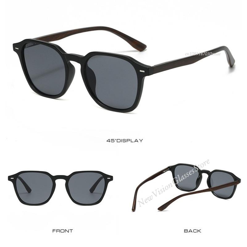 Rivet Vintage Wooden Grain Square Sunglasses Women For Men  Luxury Brand Designer Popular Punk Light Heavy Sun Glasses Uv400