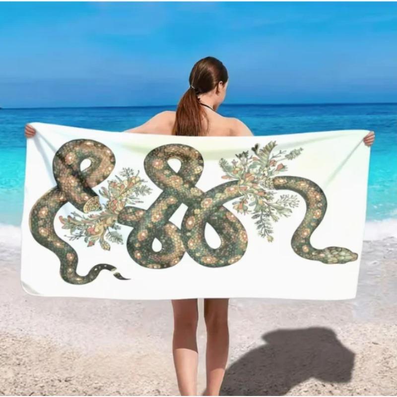 Cottagecore Fox Roses Beach Towel Vintage Floral Whimsical Forest Fox Rose Vines Design Towel Boho Summer Pool Towel for Beach