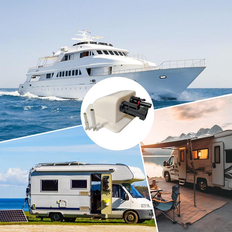 RV Doppelkabel-Einführungsverschraubung Solarpanel Dachkabel-Einführungsverschraubung Kabel Wohnmobil Weiß Doppelloch RV Yacht Autozubehör