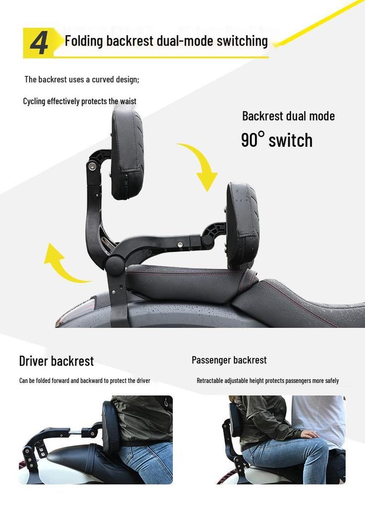 Haojue TR300 PLUS Urban Motorcycle Bumper with Folding Backrest & Side Bag Luggage Rack