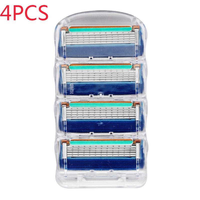 

4 шт. лезвия для бритья, безопасные сменные лезвия для мужского бритья и ухода за лицом 4PCS синий
