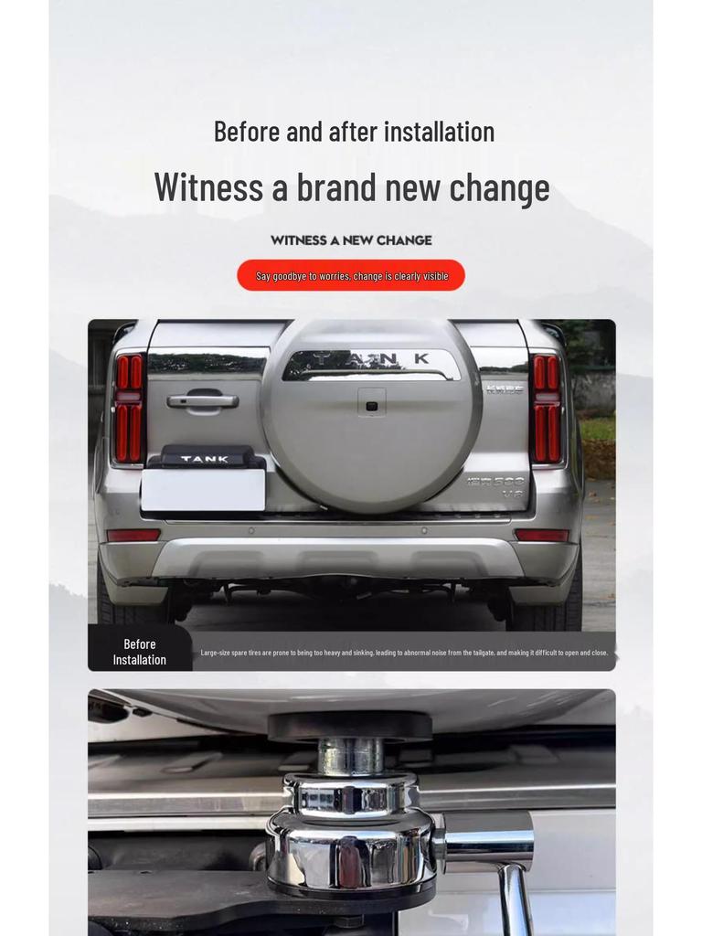 Tank 500hi4t Spare Tire Lifter & Mounting Bracket for Square Mouth Trailers