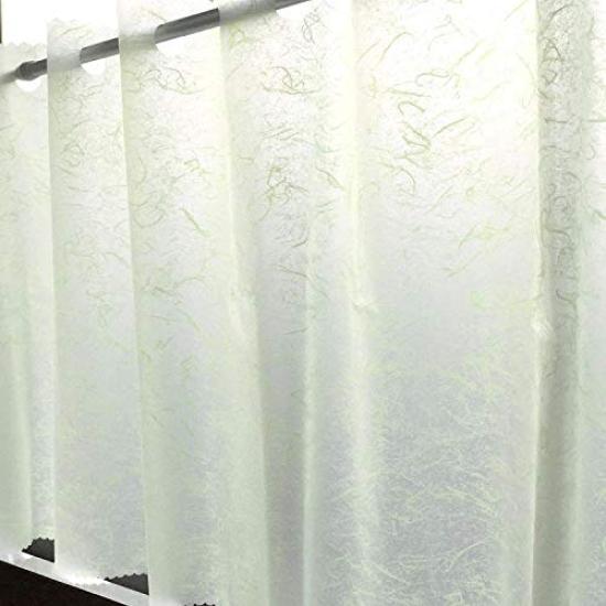 Stilvolle Badezimmer-Café-Gardine mit Sichtschutz und Washi-Papier-Wasserzeichen Schlicht und perfekt für Küchen und andere Räume Breit x 100cm "Puder"