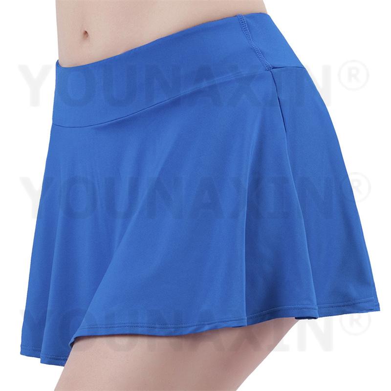 Women's Tennis Culottes High Waist Fitness Skirt Training Running Yoga Badminton Sports Shorts Lining Girl Anti-emptied Quick Dry S M L XL 2XL