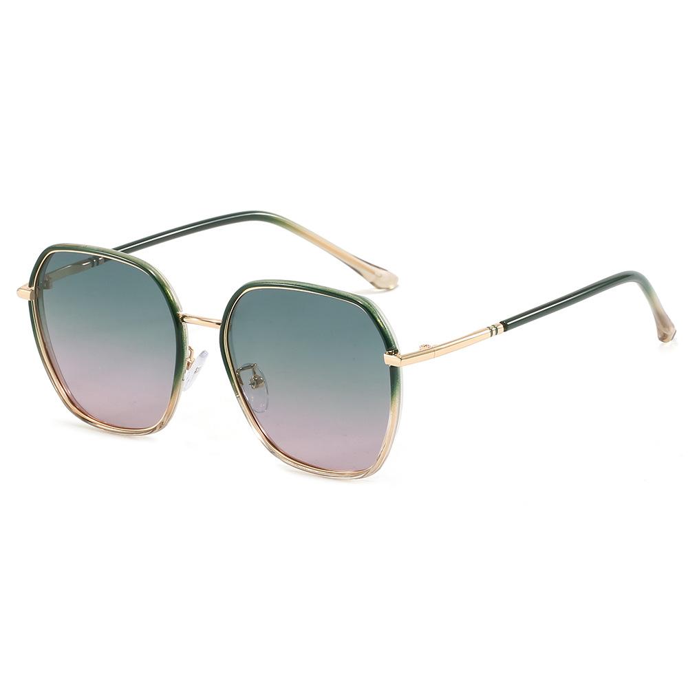 Hot-Selling Metal Large Frame Temperament Sunglasses Double Ring Trend Versatile Women'S Sunglasses