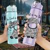 1PC Lamb Quote Text Art 750ml Color Plastic Sports Water Bottle Leakproof Flip Straw Lid Suitable for Sports Office Home Use