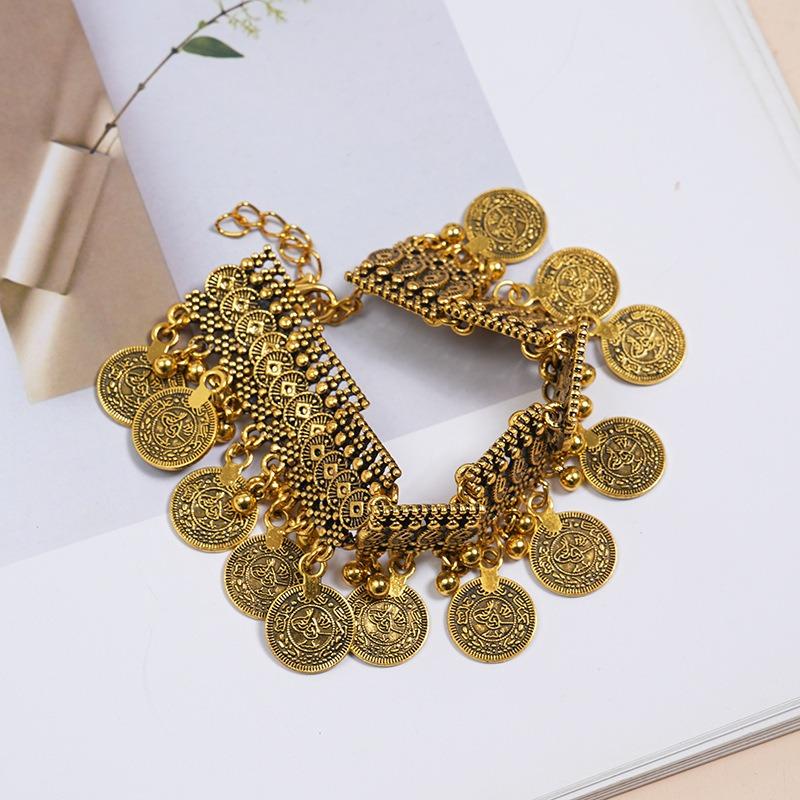 Fashion Personality Ethnic Style Retro Ancient Gold Bracelet, Universal Fringed Bracelet Necklace