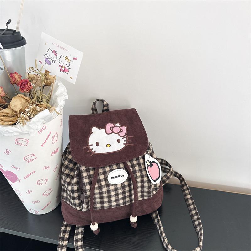 Hello Kitty Kids Backpack For Girls With Embroidered Geometry And Padded Straps