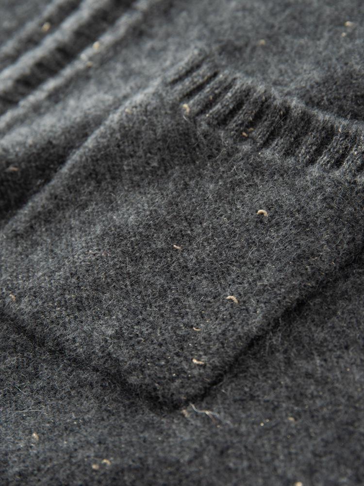 2025 A/W Women's Cashmere Stand Collar Cardigan, Golden Bean Yarn, Double Zipper, Thick Knit with Pockets.