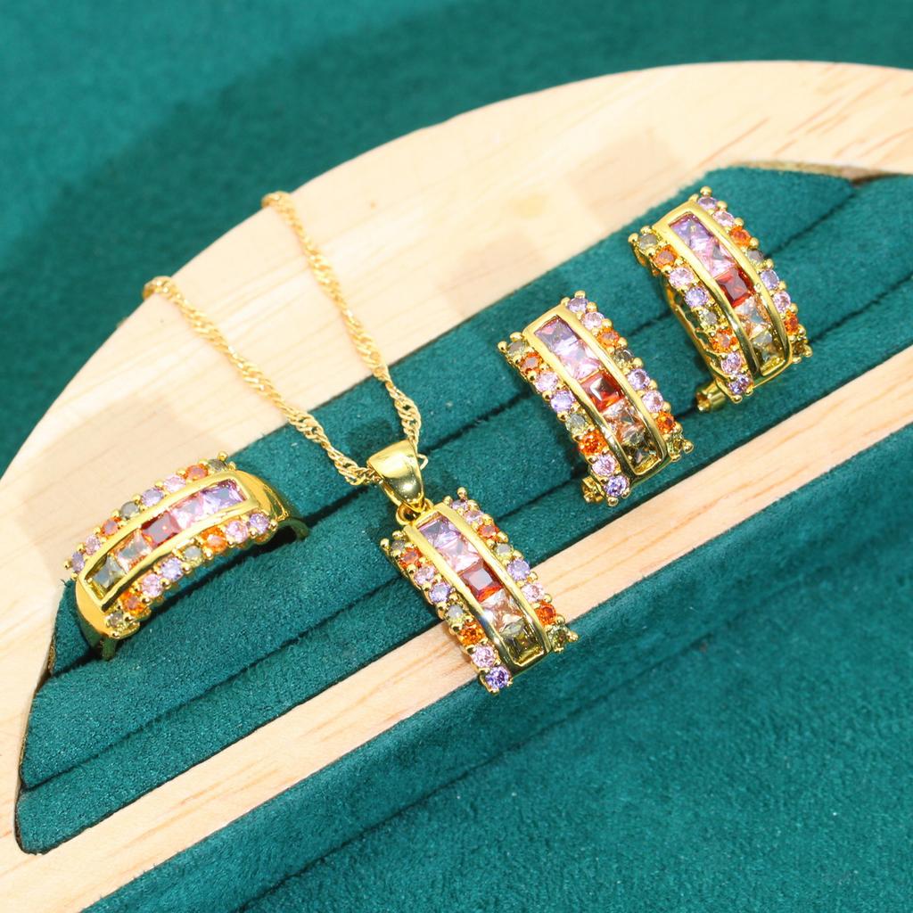 Hot Jewelry Set Fashion Necklace Earrings Bracelet Ring