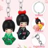 HOLIDYOYO 6-teilige traditionelle Kimono-Puppen Schlüsselanhänger, Niedliche Zinklegierung, Langlebig, Leicht und Kompakt, Perfekt als japanisches Souvenir (Zufällige Farbe)