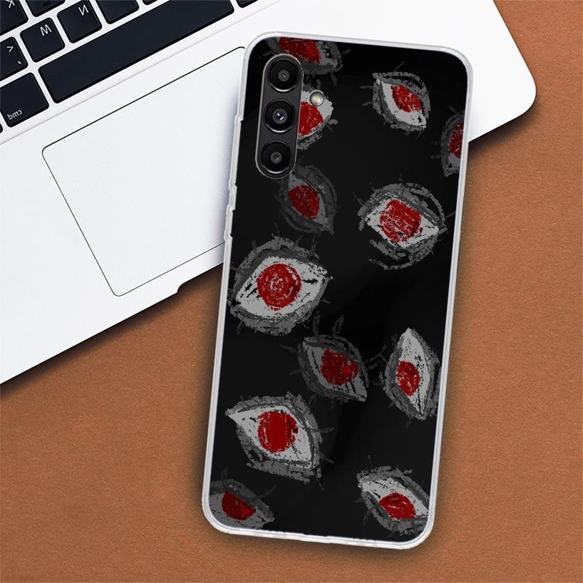 Scary Face Eyes Phone Case For Samsung Galaxy A56 A55 A54 A53 A16 A15 A14 A13 A36 A35 A34 A33 A26 A25 A24 A23 A05S A04S A03S A55