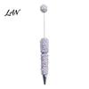Customizable Beadable Pen DIY Pen, Rhinestone Faux Pearl Ballpoint Fancy Glitter Decorated for Crafting, Student Stationery Office Writing Tools