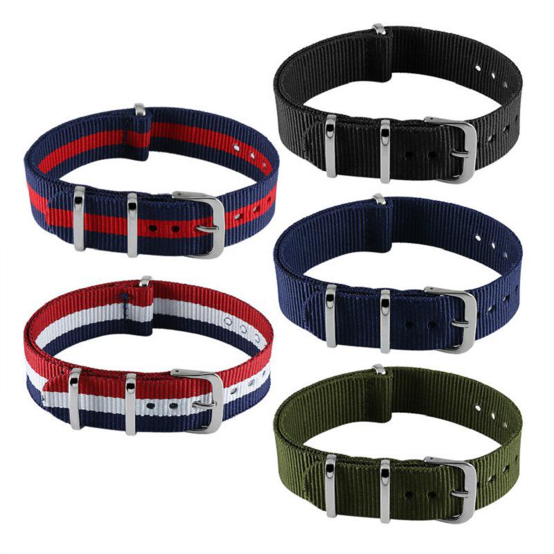 

Черный водонепроницаемый нейлоновый ремешок НАТО для часов со стальными кольцами (12-24mm) 20mm