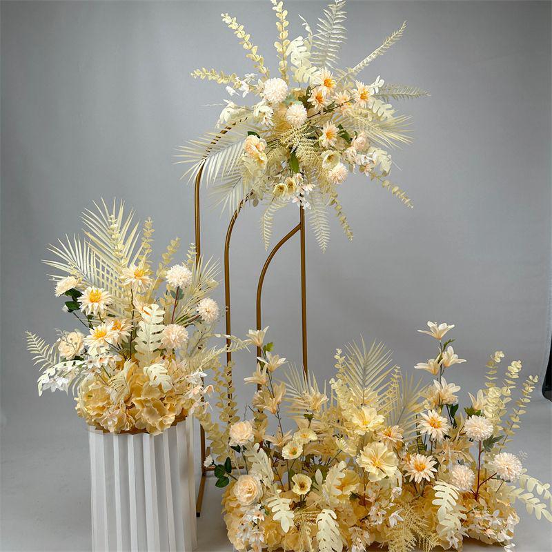 Wedding Floristry: Simulated Flower Scene Arrangement with Seven Optional Colors for T-Stage and Aisle Decoration