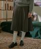 Pin Black Wool Pleated Long Skirt (2 Colors)