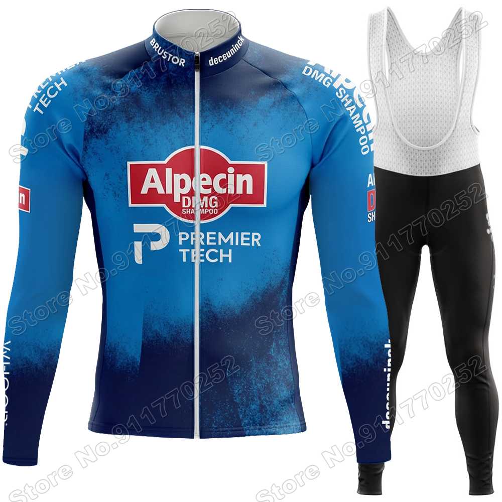 2026 Alpecin Deceuninck Set Maglia Ciclismo Francia Tour Abbigliamento Ciclismo Uomo Autunno Inverno Giacca Bici da Strada Salopette da Ciclismo