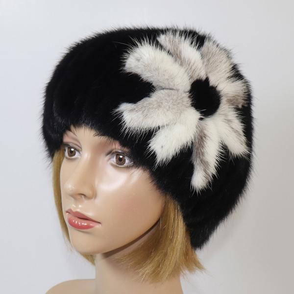 New Style Women Winter Real Mink Fur Hat Lady Warm 100% Genuine Real Fur Hat Good Elastic Knitted Genuine Mink Fur Caps