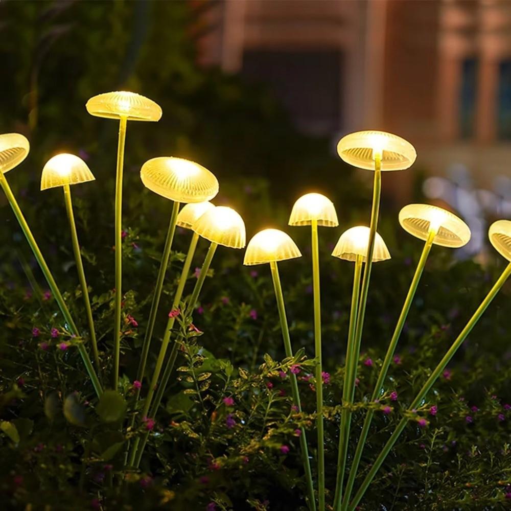 Outdoor Solar Garden Lights Waterproof Dual Mode LED Jellyfish Lawn Lamp Artificial Flower Floor Lamp Holiday Party Lamp