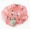 Natural Pink Crystal Bracelet with Lotus Ohm Pendant for Women - Buddhist Yoga Jewelry