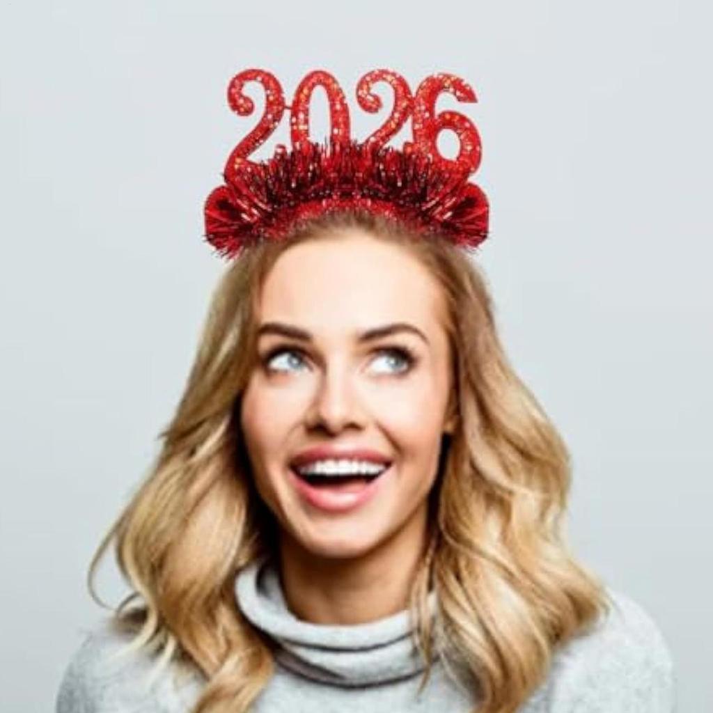 New Years Decorations Tiara Photo Props With 2026 Number New Year Eve Costume Hair Accessories For Women Costume Birthday Events