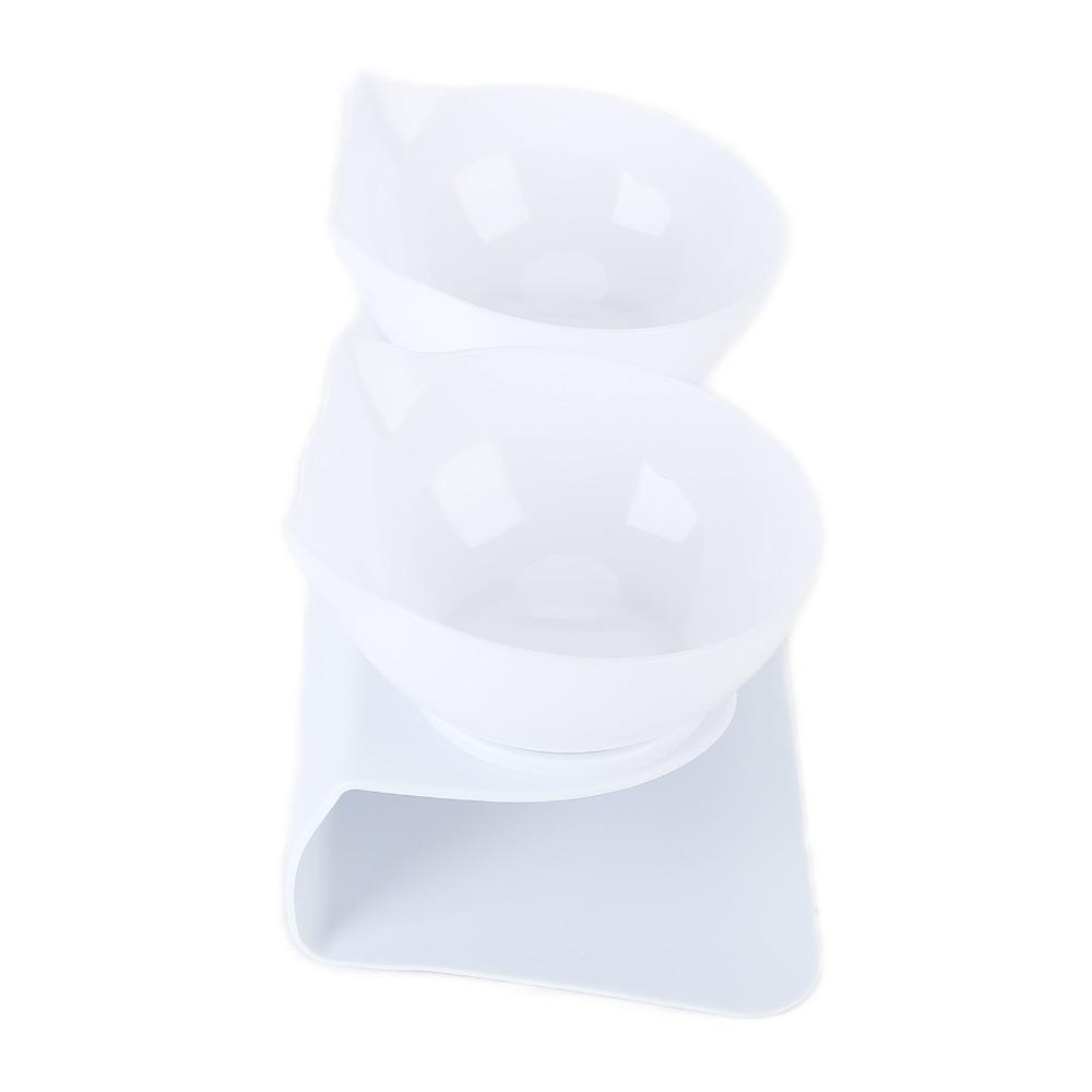 Cat ear shape Pet Double Bowl Transparent body Neck Protector Bowl Dog food & water serving
