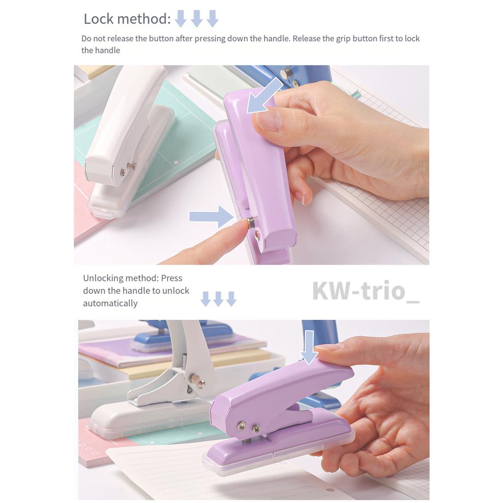 KWtriO Enhålsslagare Papperscirkelslagare Mini DIY-skärare Upp till 40 ark Stansning för A4 A5