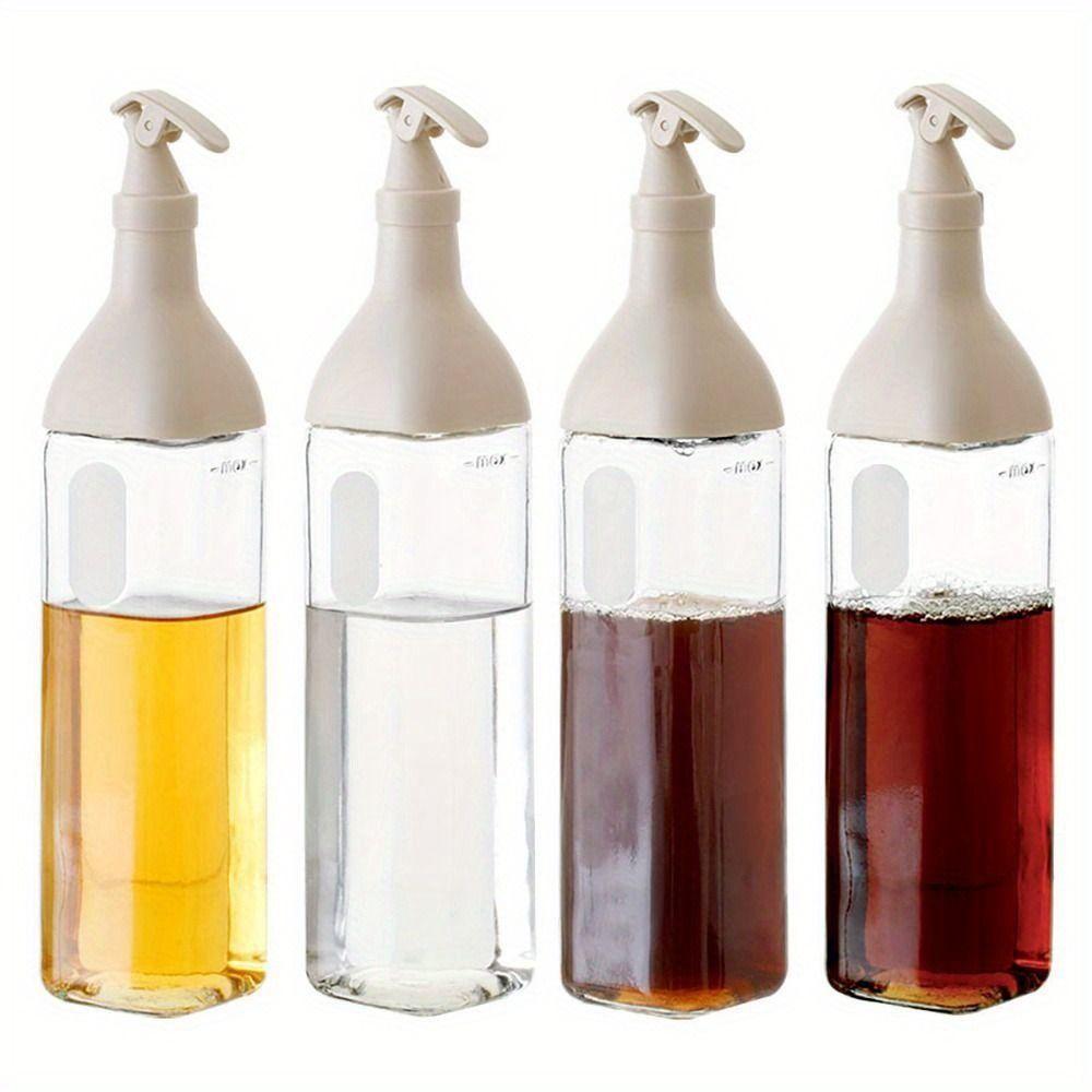 

Leak-Proof Square Oil Jug Oil Storage Condiment Dispenser Glass Oil Bottle Olive Oil
