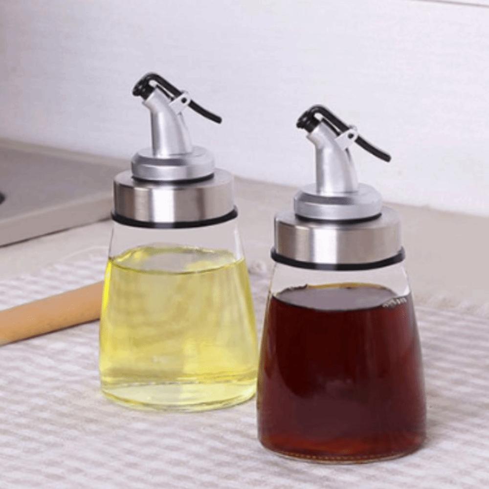 2PCS 160ML Glass Oil Bottle Refillable Kitchen Soy Sauce Bottle Vinaigrette Dispenser Restaurant
