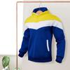 Men Fall Winter Hoodie Colorblock Drawstring Thick Plush Long Sleeves Big Pocket Hooded Retro Thin Loose Daily Wear Casual Sport Top