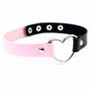 Four-Buckle Harajuku Punk PU Leather Peach Heart Necklace