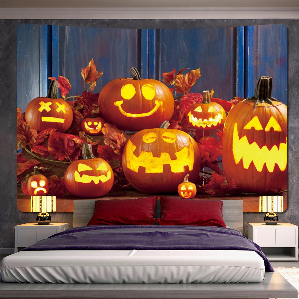 Halloween Pumpkin Psychedelic Scene Home Decoration Tapestry Hippie Bohemian Decoration Wall Hanging Sheets